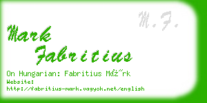 mark fabritius business card